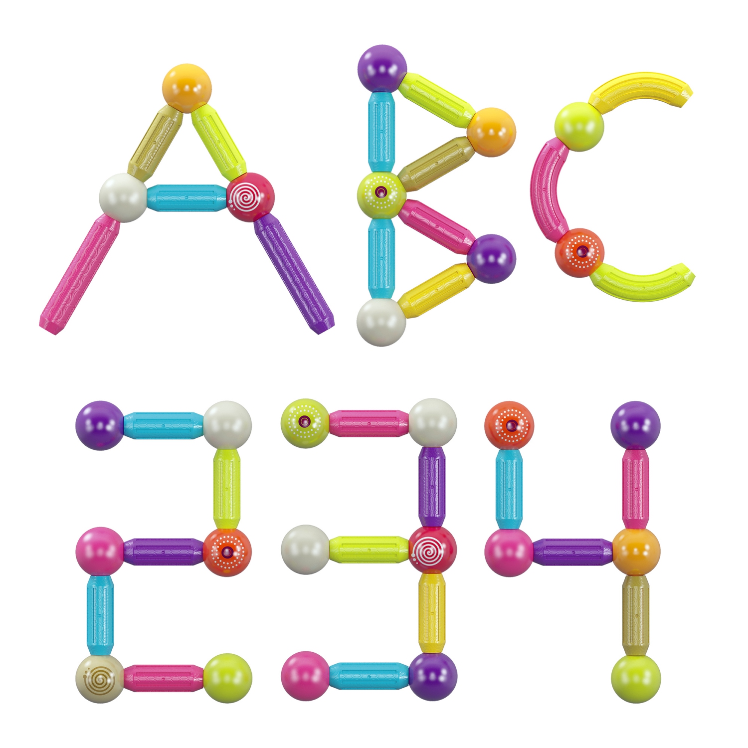 Contixo Magnet Stix, 3D Magnetic Building Sticks, Toddler Toys, STEM & Sensory Learning, Kids ages 3+, for Boys & Girls, Includes Storage Bag, 68 Pcs