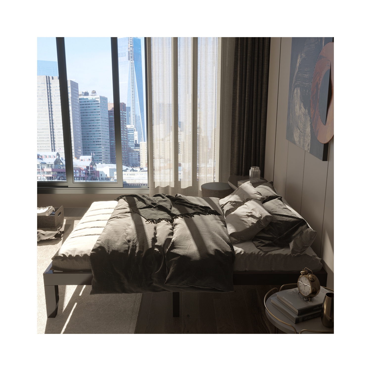 Costway Queen Size 14'' Wooden Bed Frame Mattress Platform Wood Slats Support