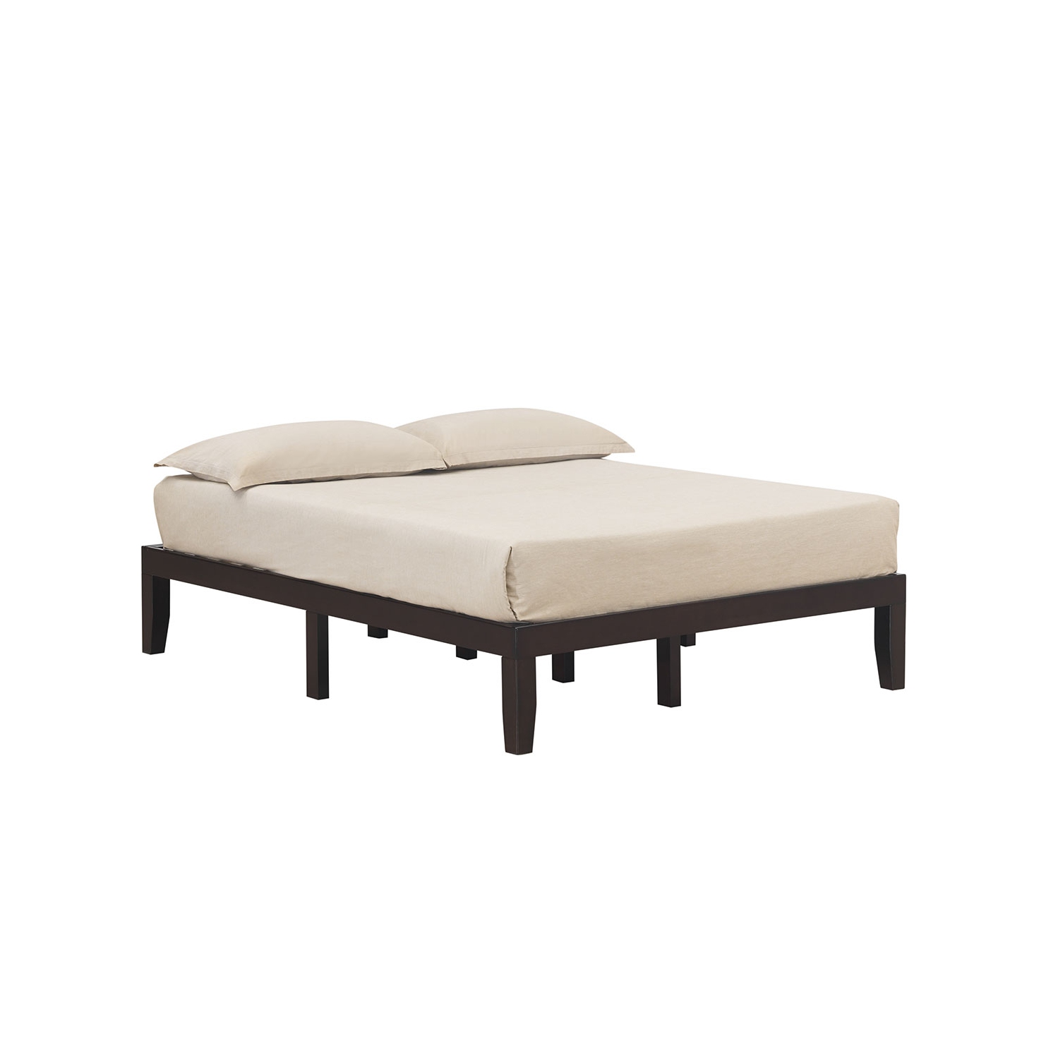 Costway Queen Size 14'' Wooden Bed Frame Mattress Platform Wood Slats Support