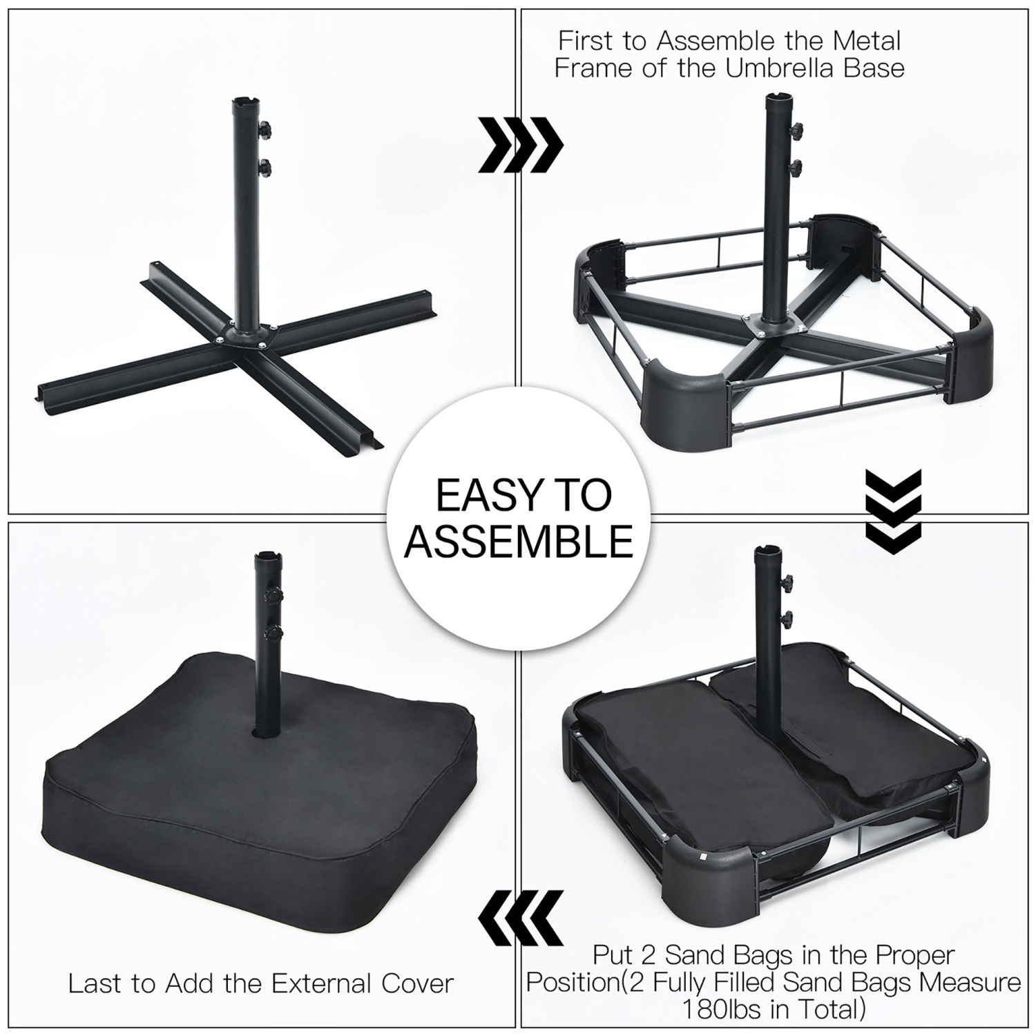 Costway 15 Ft Patio Double Sided Umbrella Outdoor Market Umbrella Burgundy