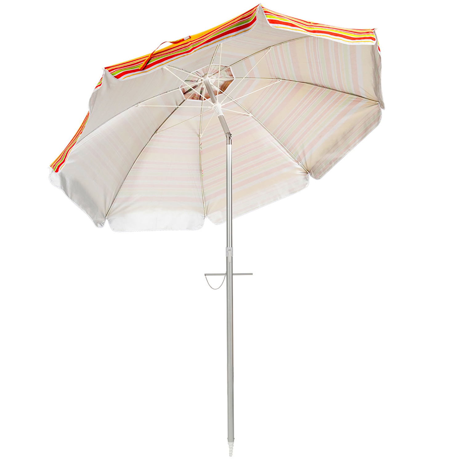 Parasol de plage de 6,5 pi de Costway Pare-soleil inclinable et portatif en aluminium multicolore/bleu/turquoise/beige