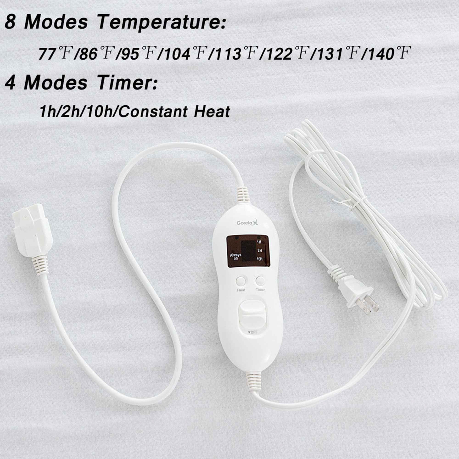 Costway Electric Heated Mattress Pad Safe 8 Temperature 10h Timer