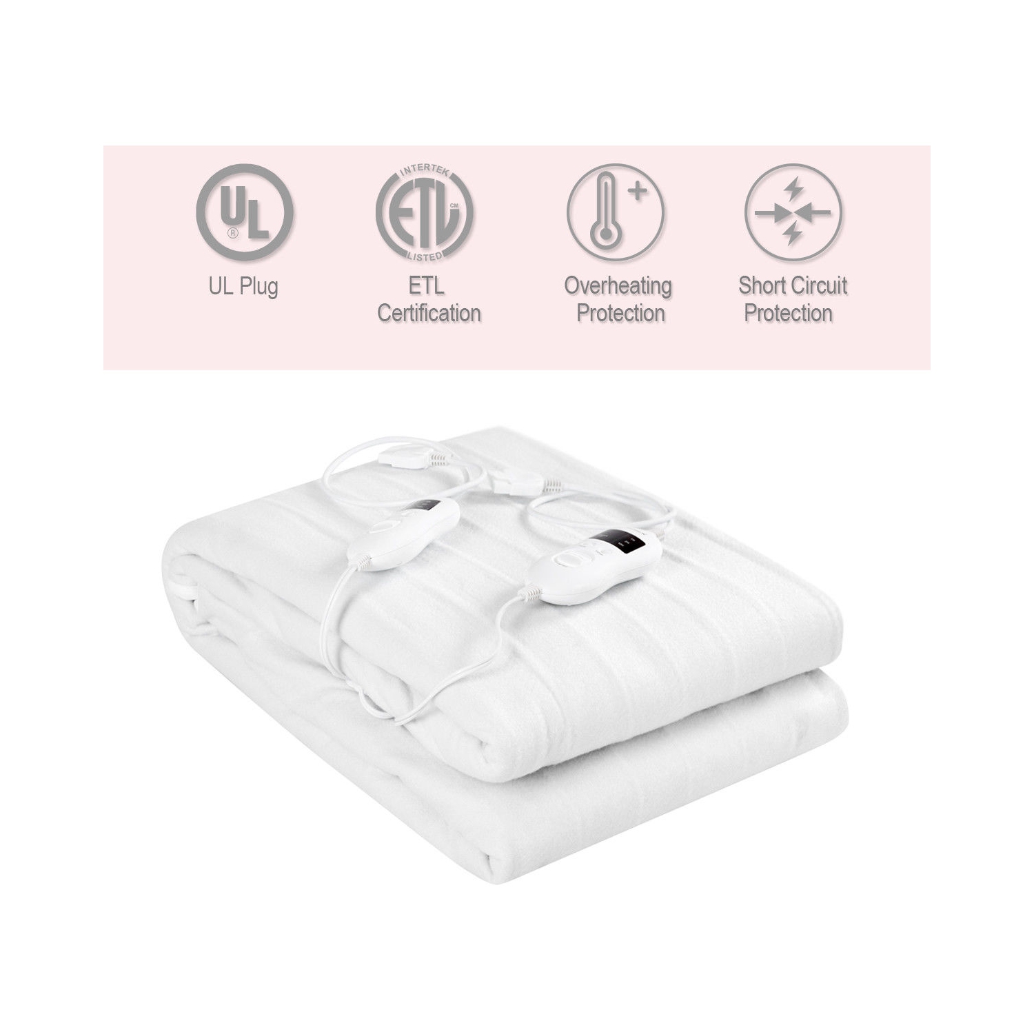 Costway Electric Heated Mattress Pad Safe 8 Temperature 10h Timer