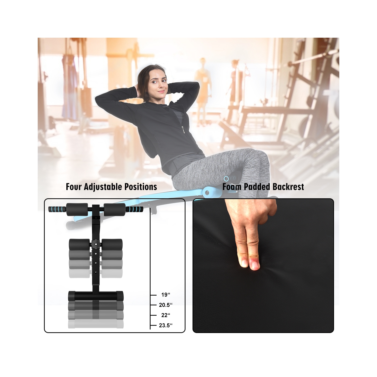 SuperFit Folding Weight Bench Adjustable Sit-up Board Workout Slant Bench