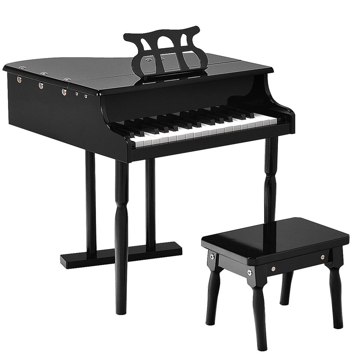 Children 30-Key Piano with Bench – Black