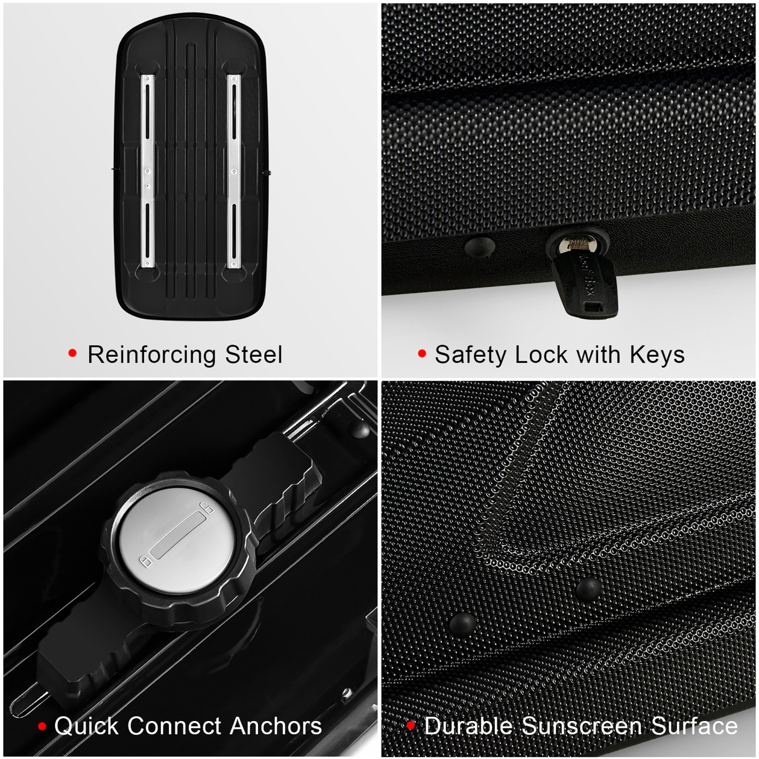 Goplus 14 Cubic Feet Cargo Box Dual-sided Opening Car Roof Box Rack Mount Carrier