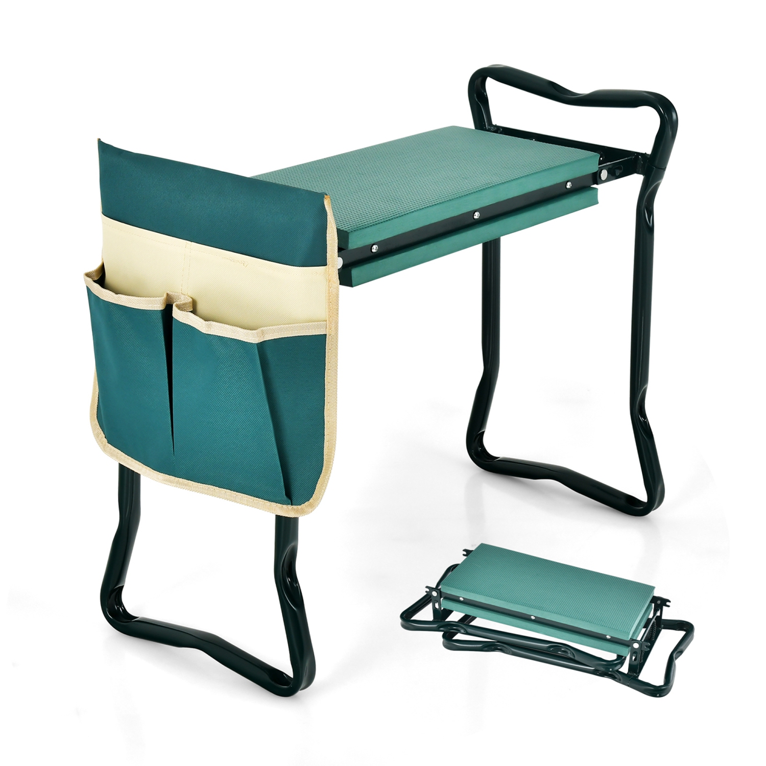 Costway Folding Sturdy Garden Kneeler Gardener Kneeling Pad & Cushion Seat Knee Pad Seat