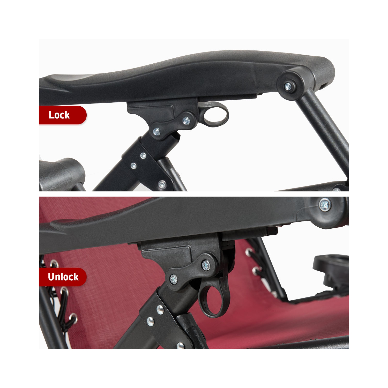 Costway Zero Gravity Chair Oversize Lounge Chair Patio Heavy Duty Folding Recliner Wine