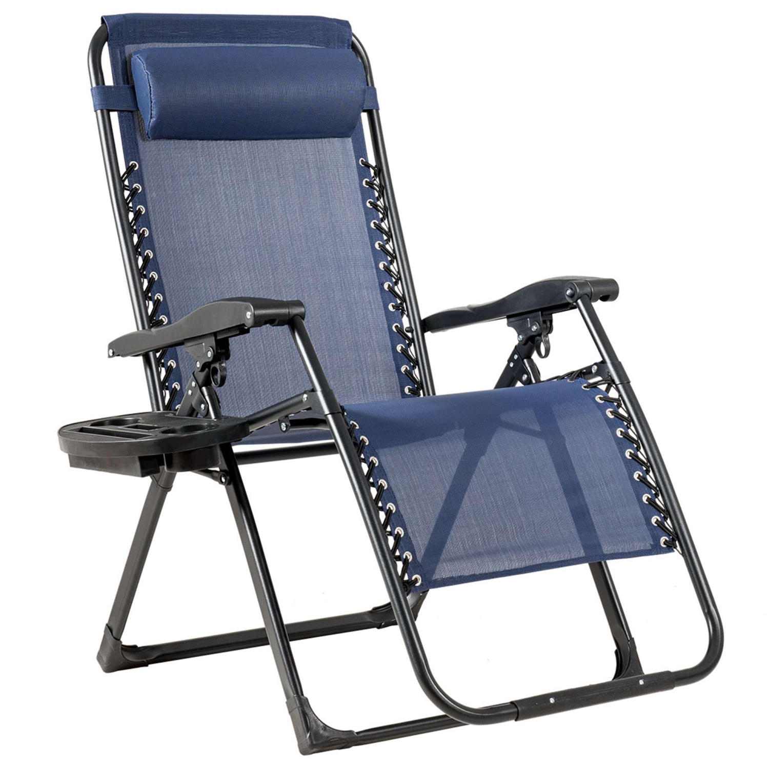 Costway Zero Gravity Chair Oversize Lounge Chair Patio Heavy Duty Folding Recliner Blue