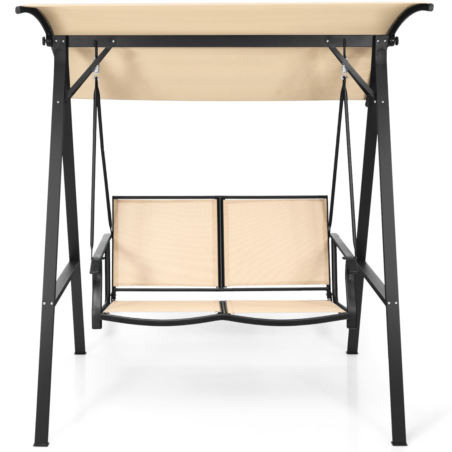 Costway Outdoor 2-Seat Swing Loveseat Canopy Hanging Swing