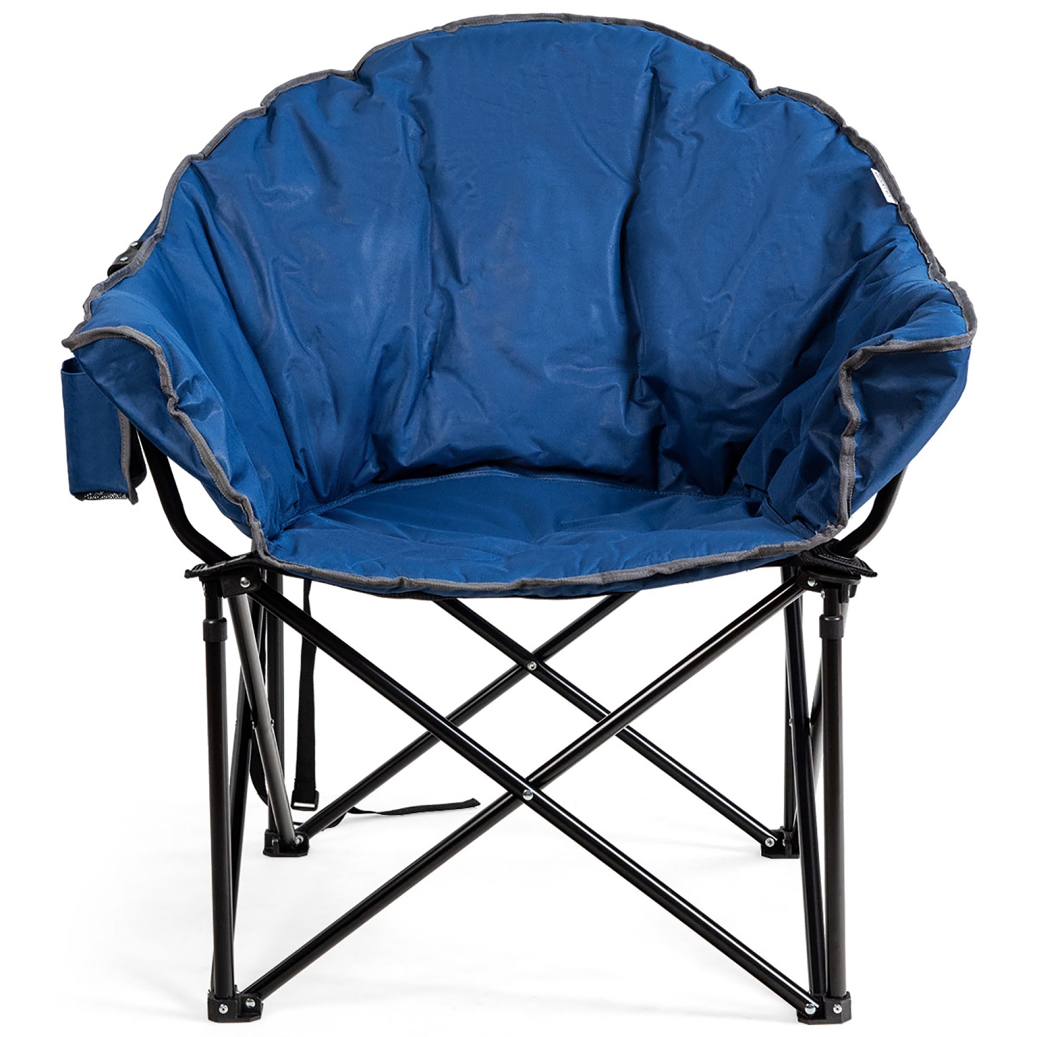 Costway Folding Camping Moon Padded Chair with Carry Bag Cup Holder Portable