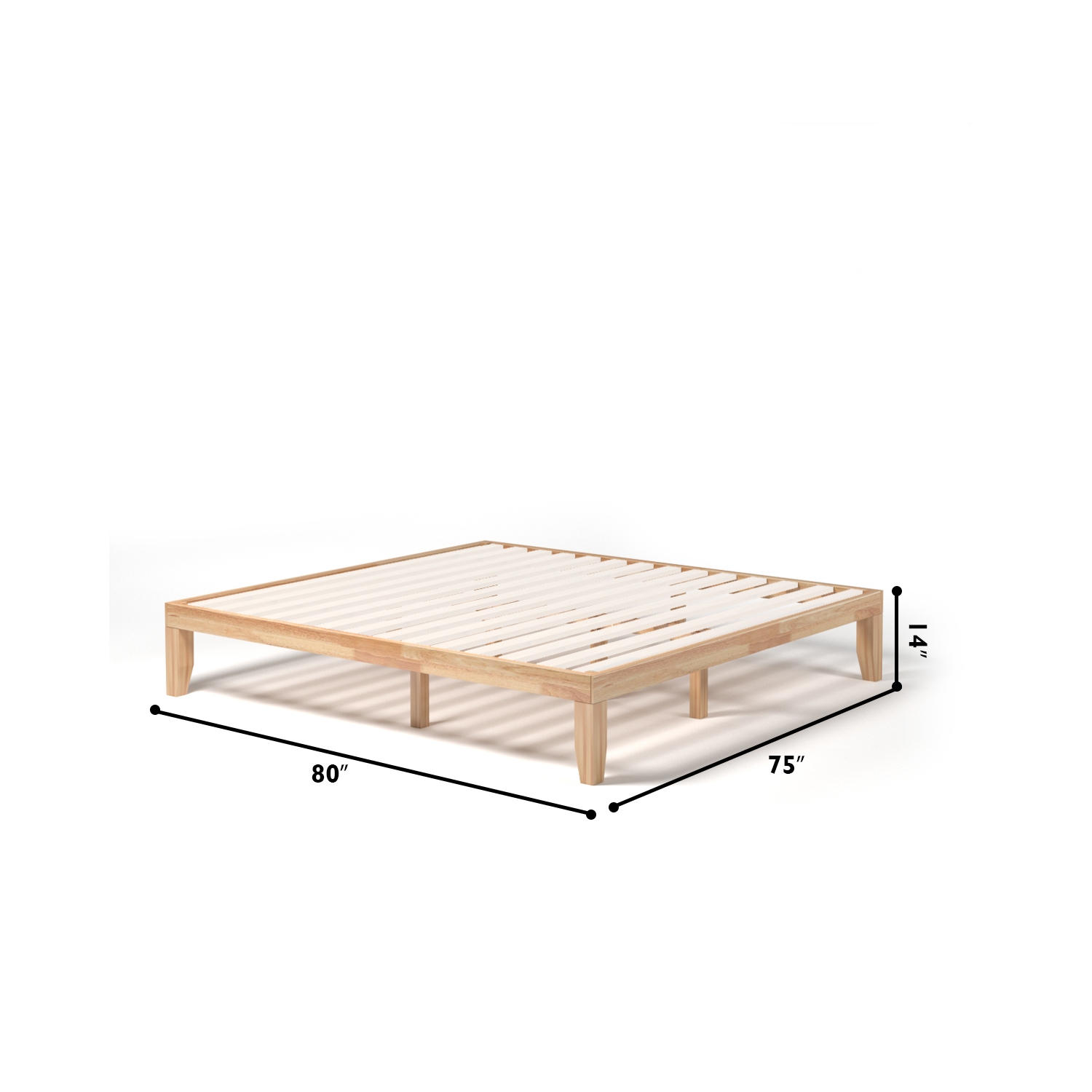 Costway King Size 14'' Wooden Bed Frame Mattress Platform Wood Slats Support