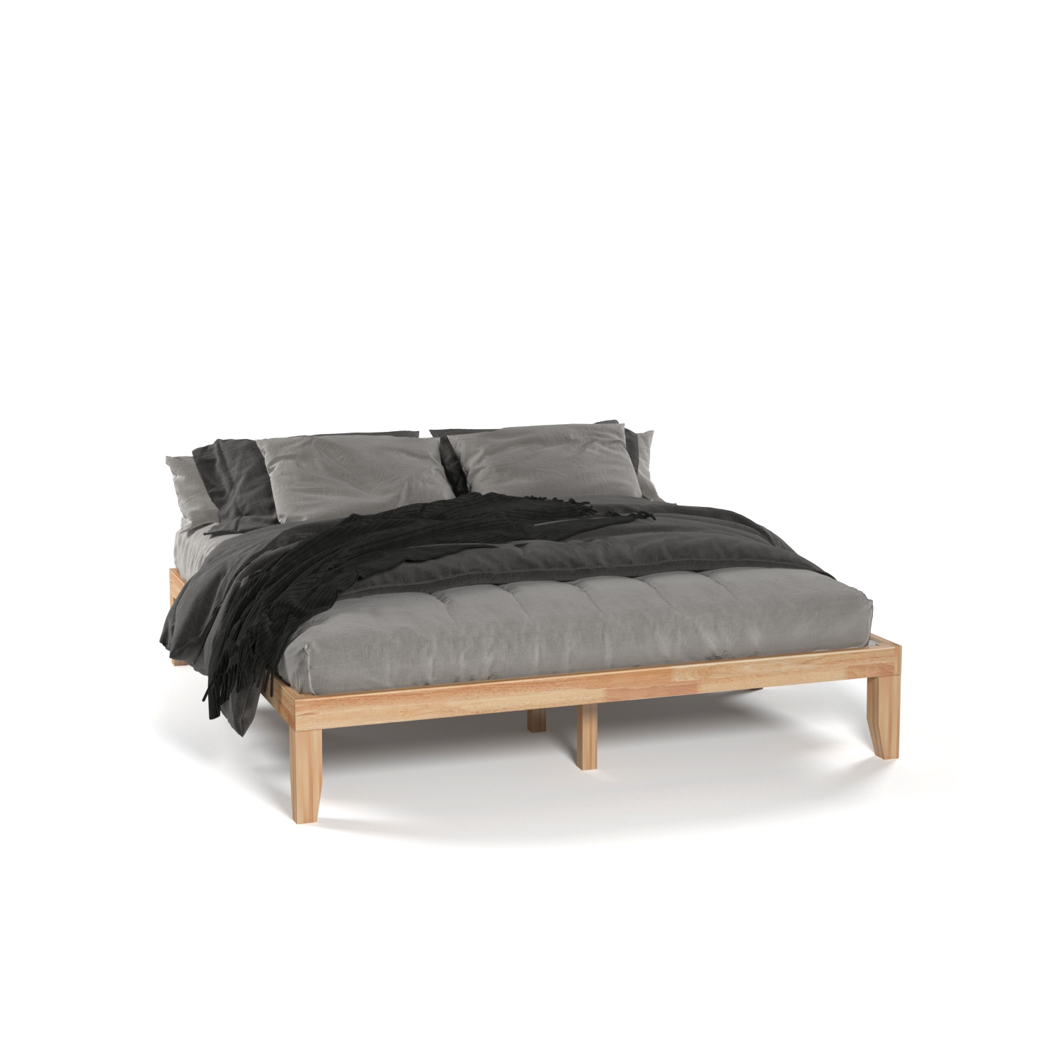 Costway King Size 14'' Wooden Bed Frame Mattress Platform Wood Slats Support