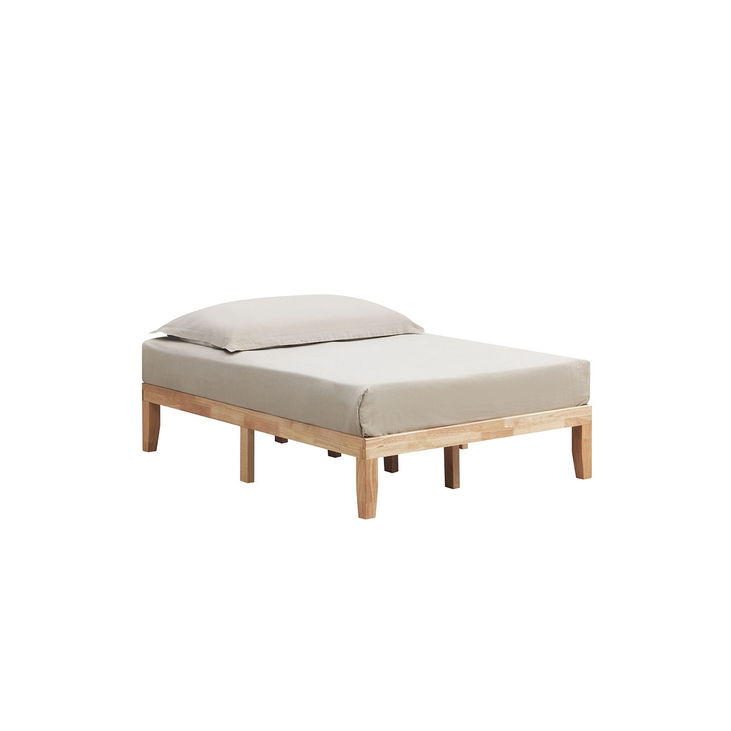 Costway Full Size 14'' Wooden Bed Frame Mattress Platform Wood Slats Support