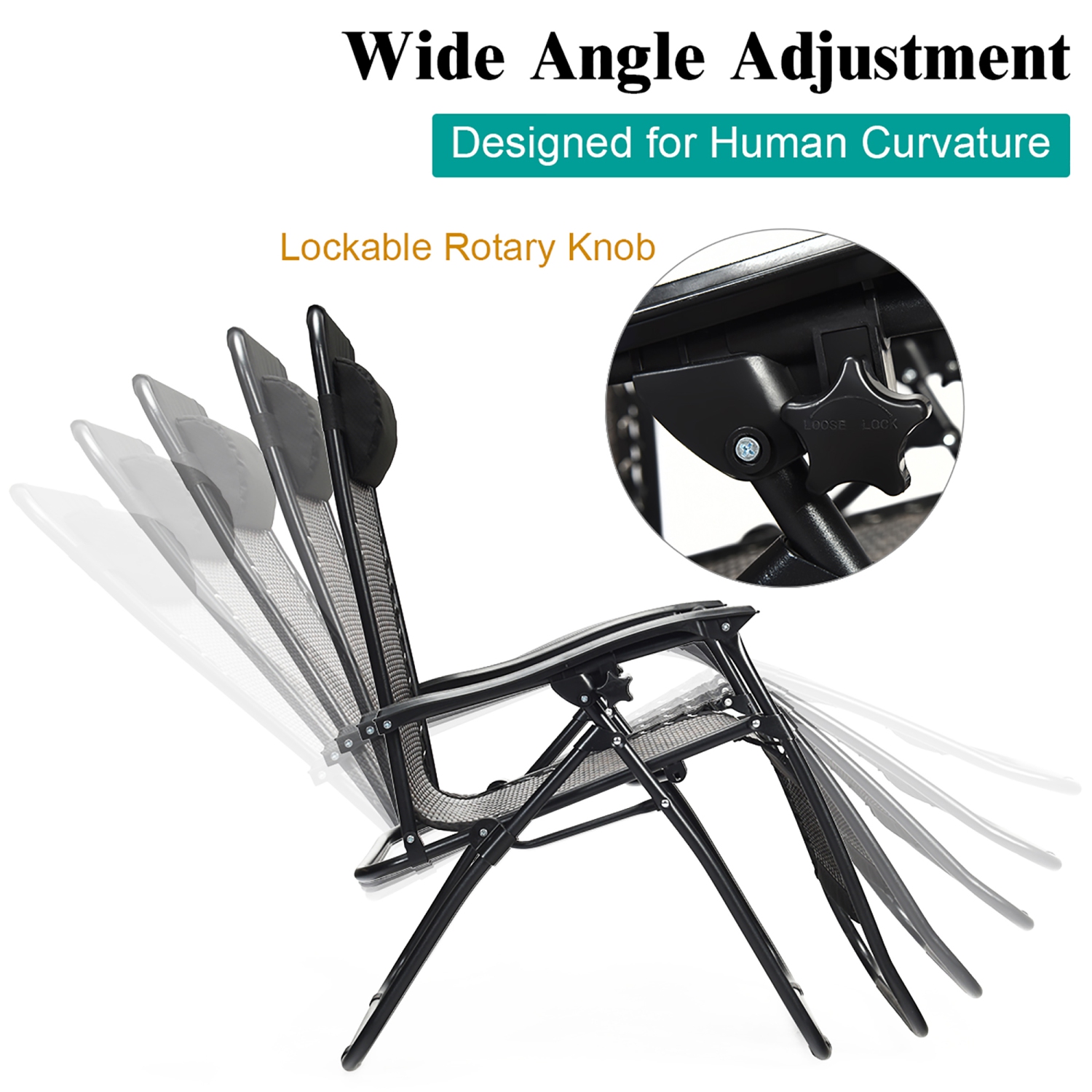 Costway Patio Rattan Zero Gravity Lounge Chair Chaise Folding Recliner W/Headrest