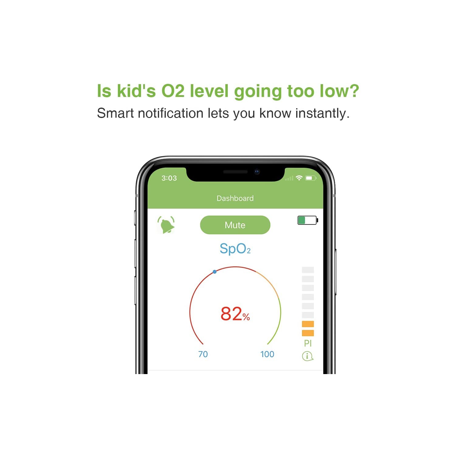 LOOKEE® KidsO2™ Sleep Monitor with Audio Reminder & App Notification for Low O2 | Tracks Heart Rate, Oxygen Saturation Level