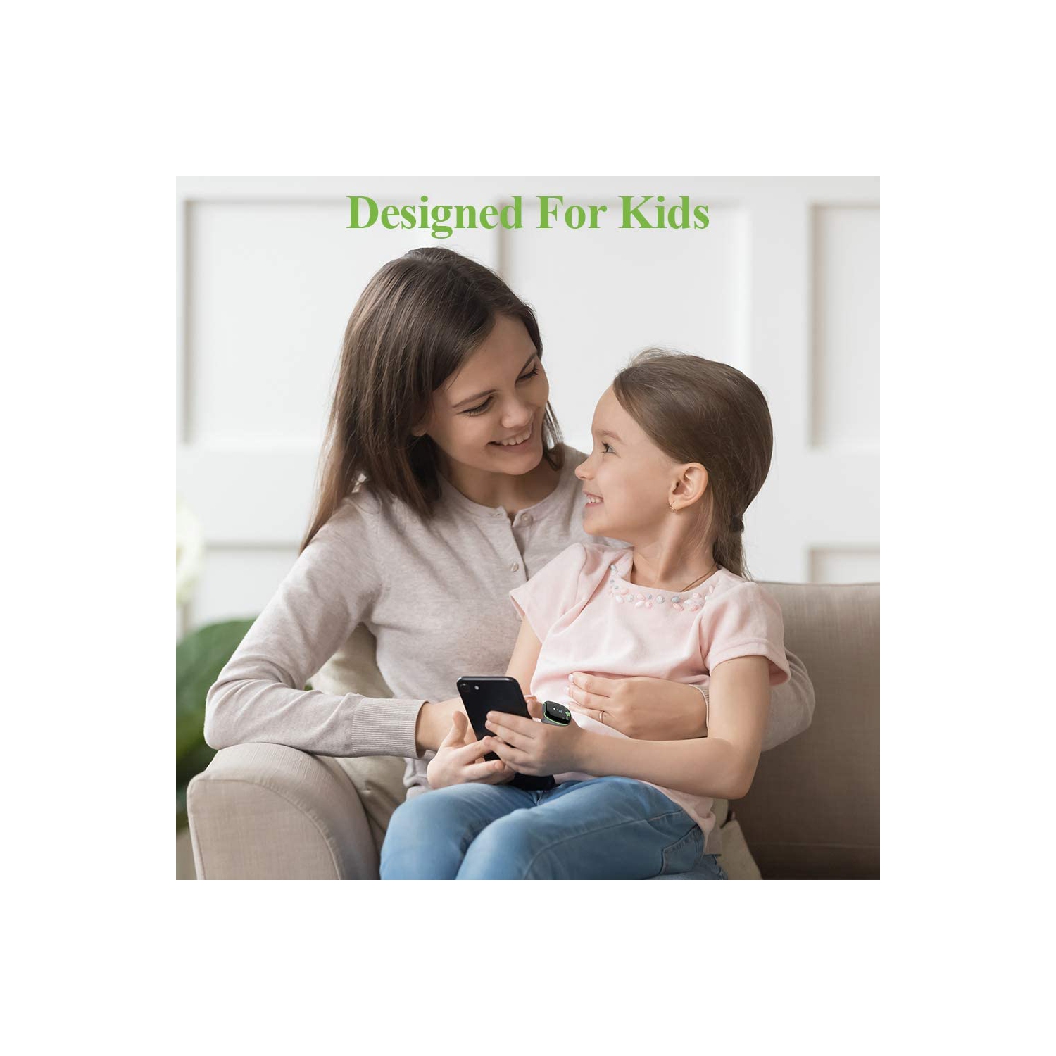 LOOKEE® KidsO2™ Sleep Monitor with Audio Reminder & App Notification for Low O2 | Tracks Heart Rate, Oxygen Saturation Level