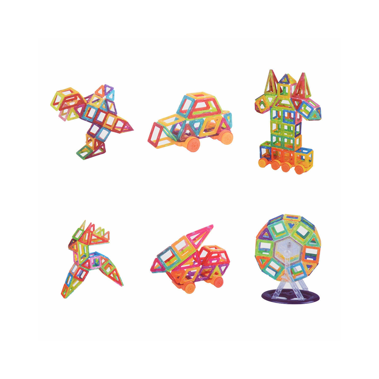 Costway 158 Pcs Magical Magnet Building Block Educational Toy For Kids Colorful Gift Set