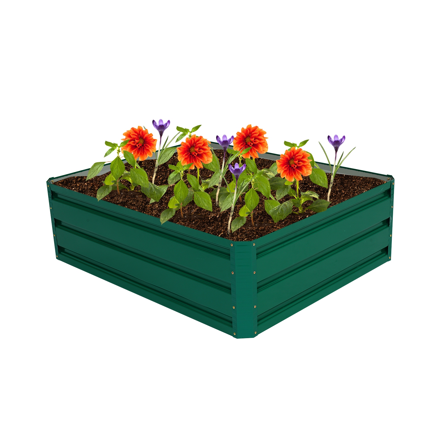 Costway 40"x32" Patio Raised Garden Bed Vegetable Flower Plant Dark Green New