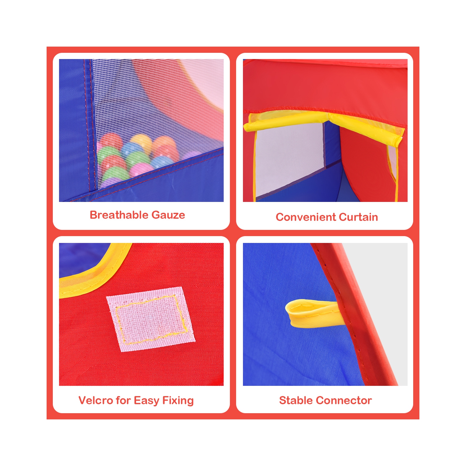 Costway Portable Kid Baby Play House Indoor Outdoor Toy Tent Game Playhut W/ 100 Balls