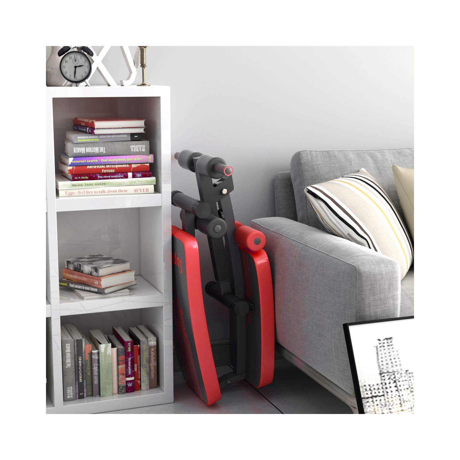 SuperFit Folding Weight Bench Adjustable Sit-up Board Curved Decline Bench