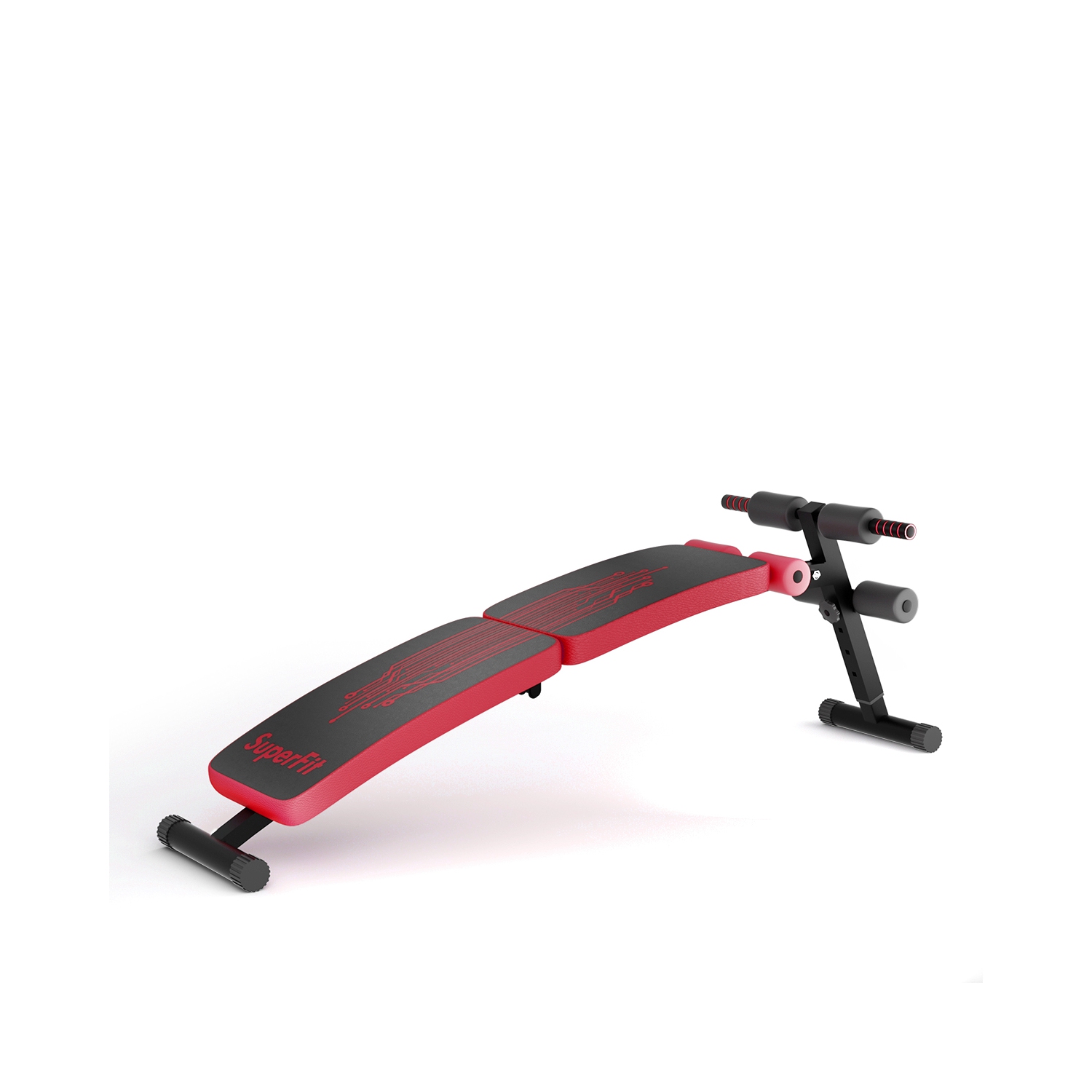 SuperFit Folding Weight Bench Adjustable Sit-up Board Curved Decline Bench