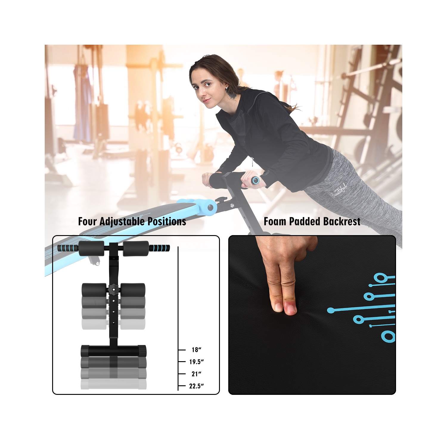 Banc de musculation incurvé Superfit – ajustable et pliable