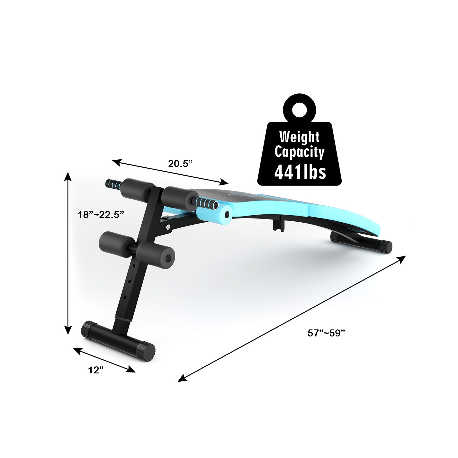 Banc de musculation incurvé Superfit – ajustable et pliable