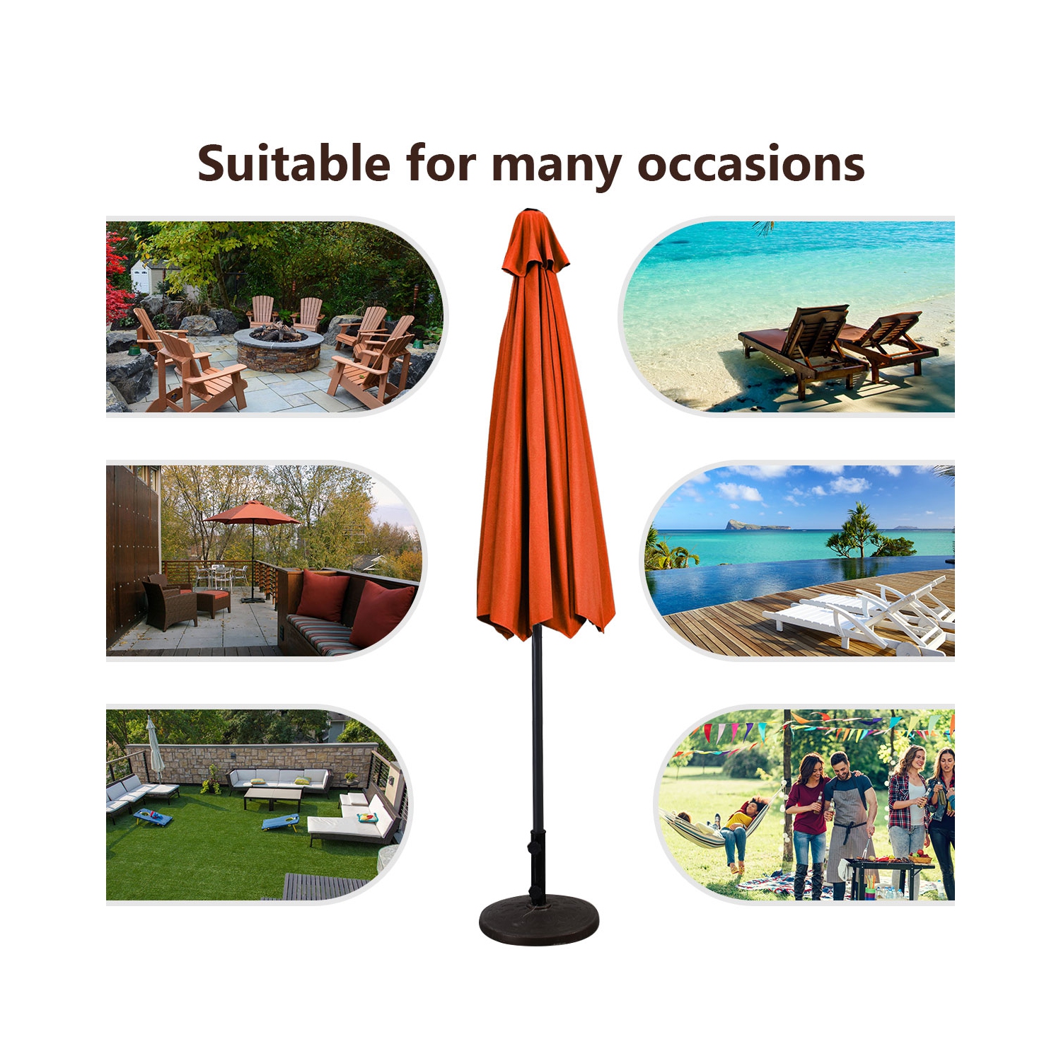 Parasol inclinable 305cm