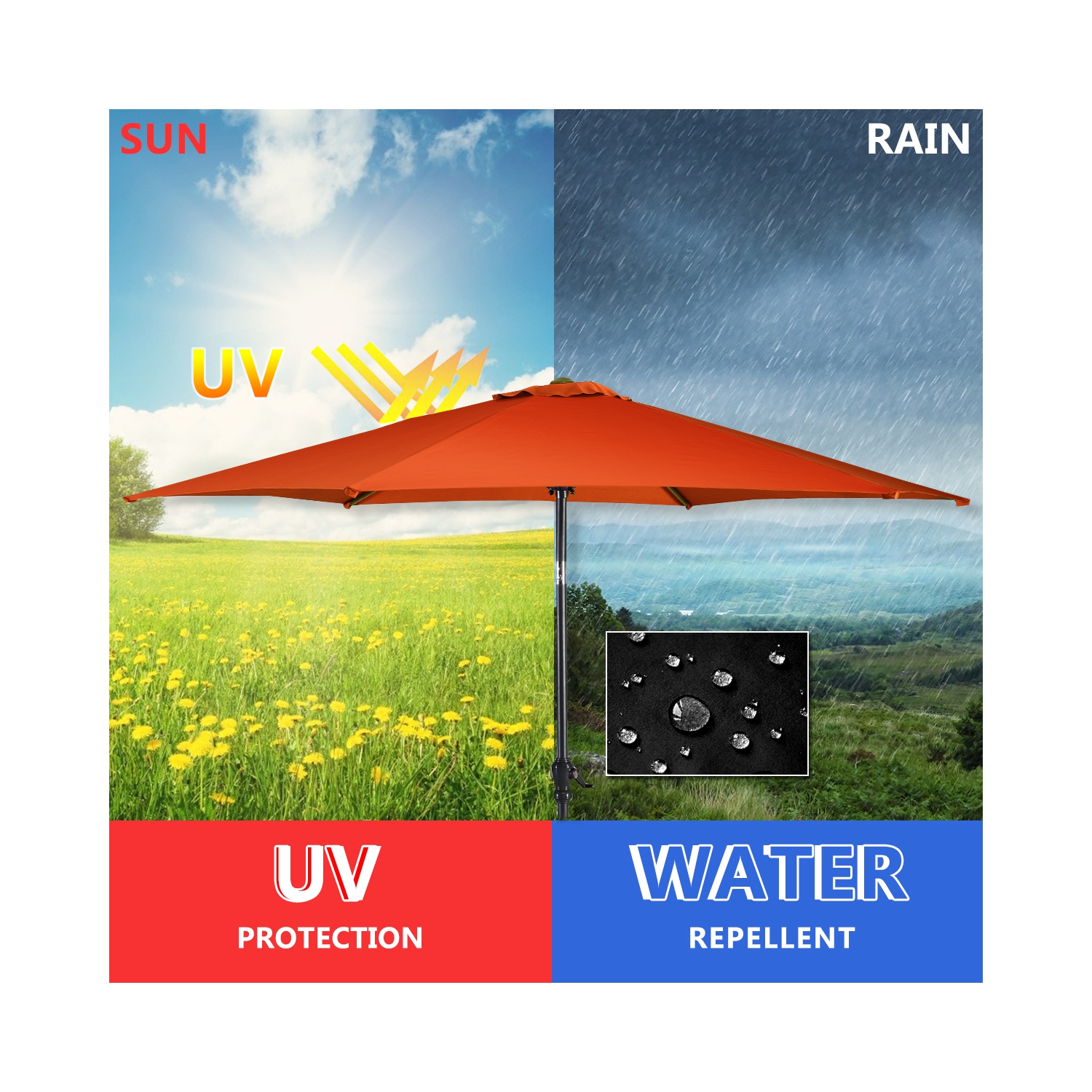 Parasol inclinable 305cm