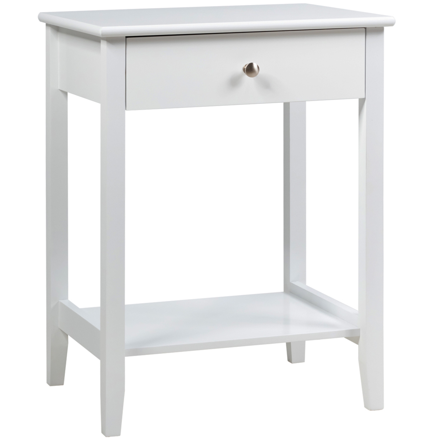 Gymax 2PCS Nightstand Sofa Side End Table Bedroom Living Room w/ Shelf Drawer White