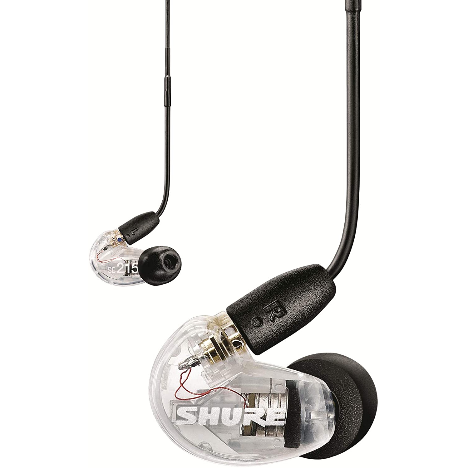 Shure SE215 Sound Isolating Earphones with 3.5mm Cable, Remote and Mic, Clear