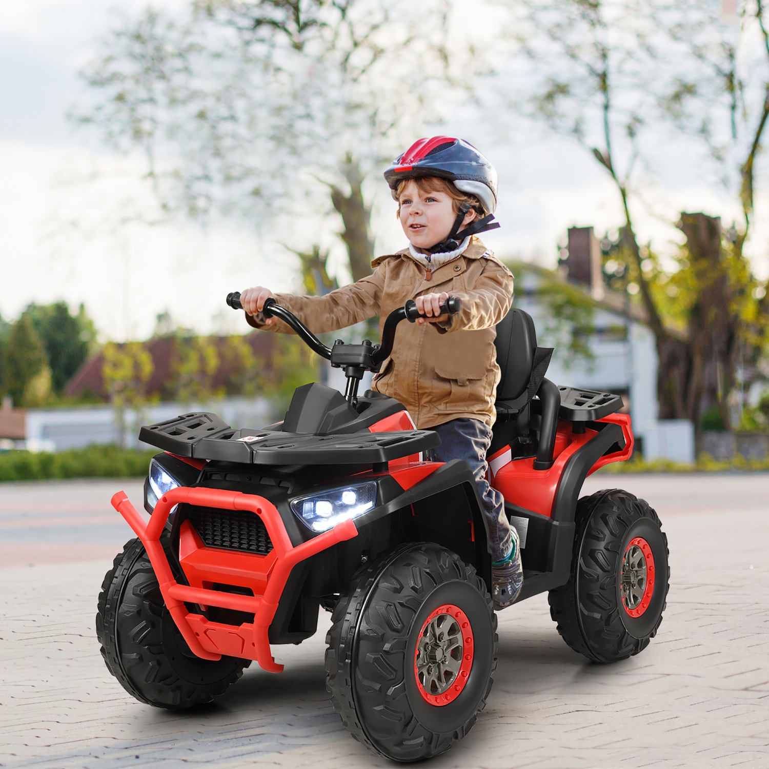 12V Kids Electric 4-Wheeler ATV Quad 2 Vitesses Rouler sur la voiture avec mp3 et lumières LED