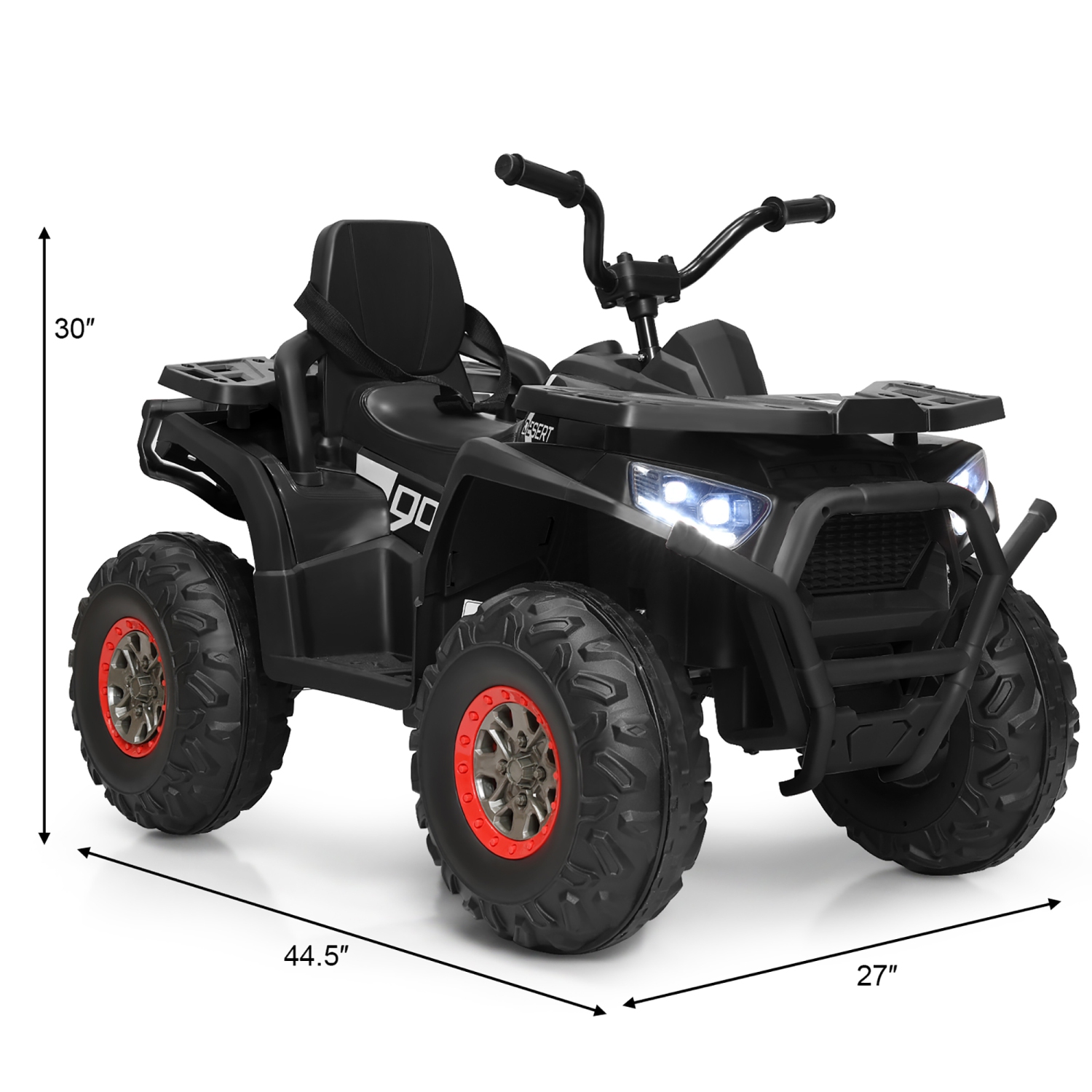 Costway 12V Kids Electric 4-Wheeler ATV Quad 2 Speeds Ride On Car w/MP3&LED Lights