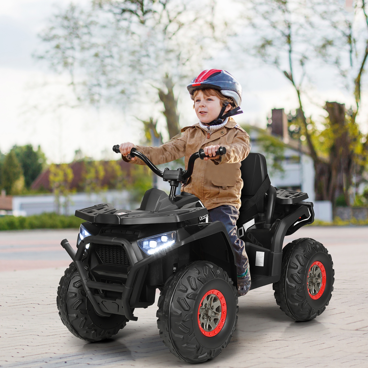 Costway 12V Kids Electric 4-Wheeler ATV Quad 2 Speeds Ride On Car w/MP3&LED Lights