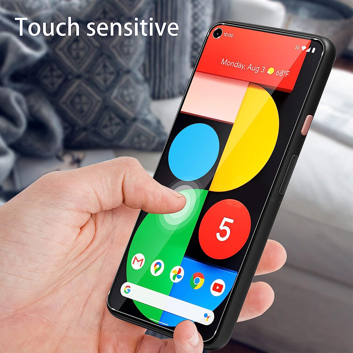 Paquet de 2 protecteurs d'écran pour Pixel 5 + paquet de 3 protecteurs d'objectif en verre trempé, 9H [Cadre facile à installer] film transparent