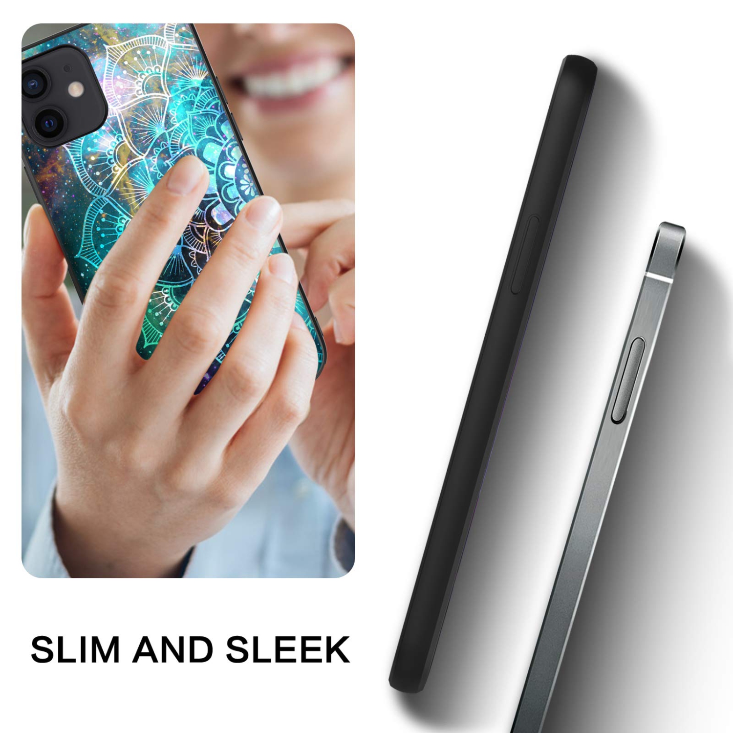 KANGYA iPhone 12 Case, iPhone 12 Pro Case, Slim Fit Glow in The Dark Shockproof Protective Hybrid Hard PC Soft TPU Bumper Co