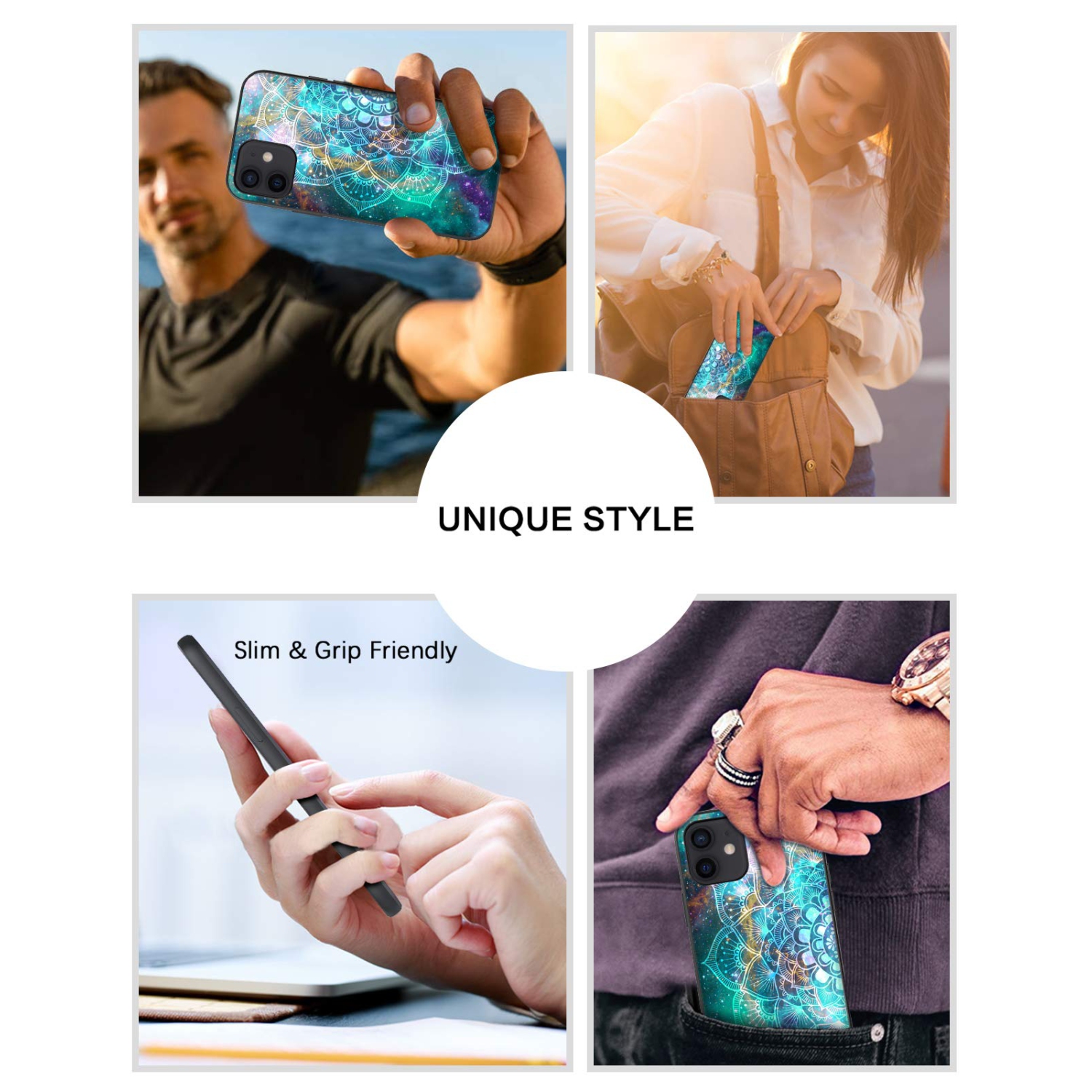 KANGYA iPhone 12 Case, iPhone 12 Pro Case, Slim Fit Glow in The Dark Shockproof Protective Hybrid Hard PC Soft TPU Bumper Co