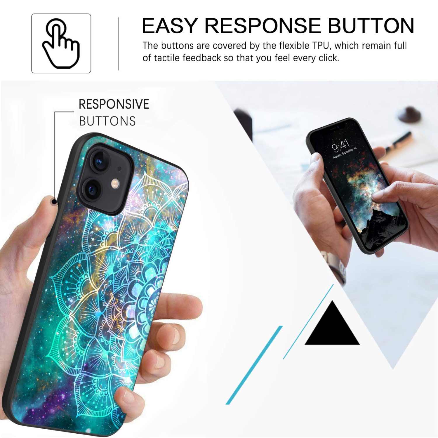 KANGYA iPhone 12 Case, iPhone 12 Pro Case, Slim Fit Glow in The Dark Shockproof Protective Hybrid Hard PC Soft TPU Bumper Co