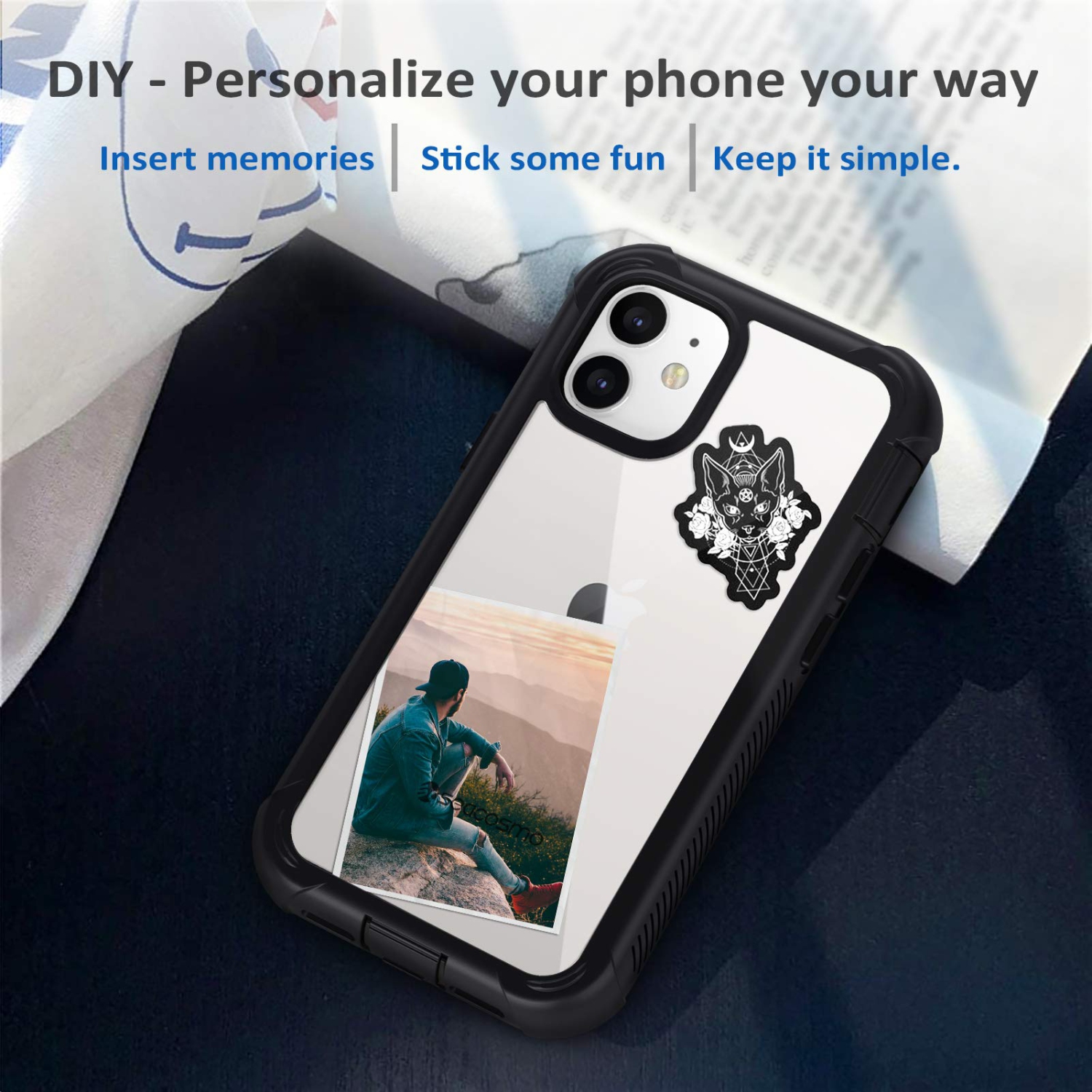 seacosmo iPhone 12 Mini Case, Built-in Screen Protector Full Body Clear Bumper Phone Case Rugged Shockproof Protective Cas