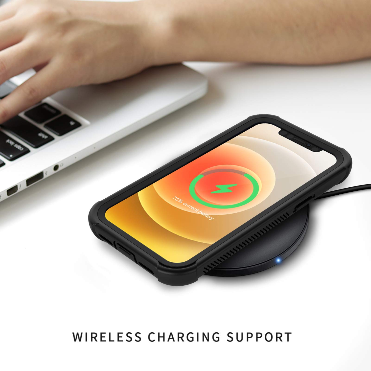 seacosmo iPhone 12 Mini Case, Built-in Screen Protector Full Body Clear Bumper Phone Case Rugged Shockproof Protective Cas