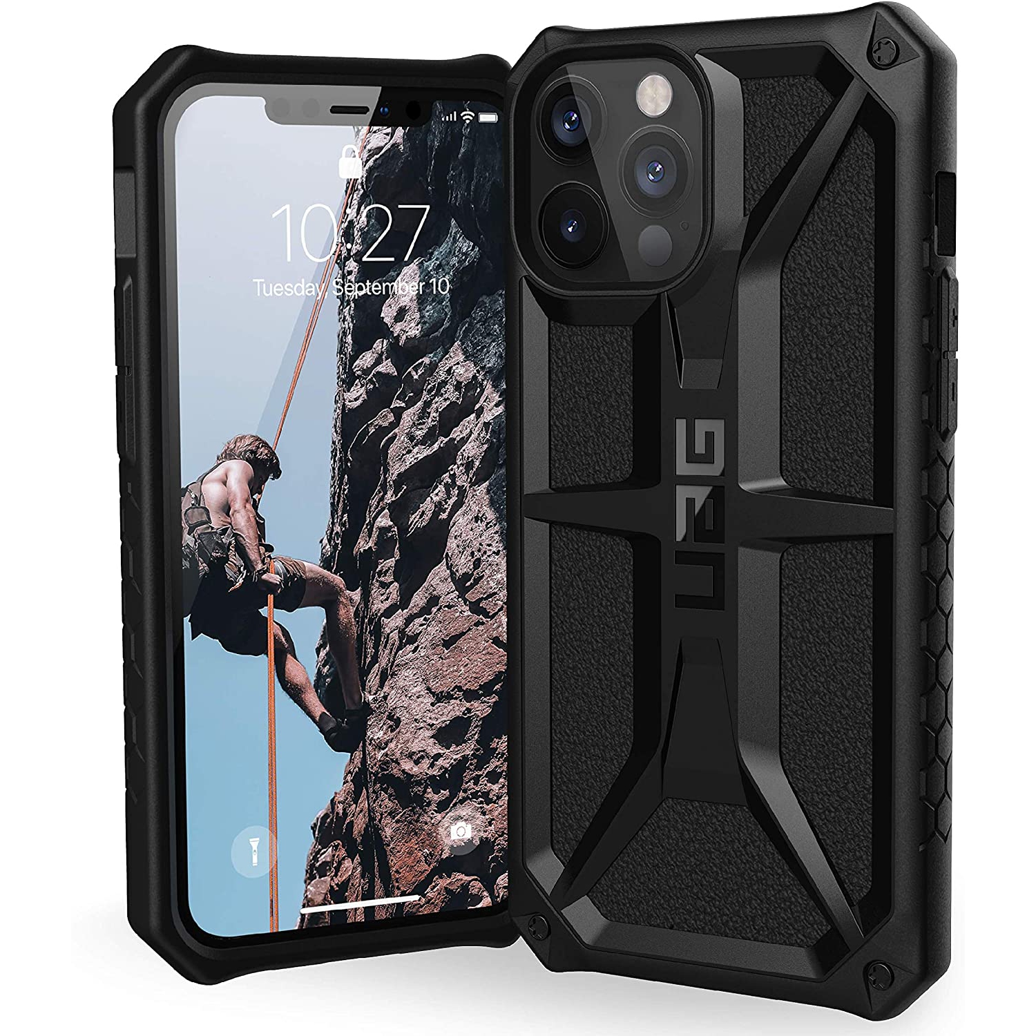 URBAN ARMOR GEAR UAG Designed for iPhone 12 Pro Max Case [6.7-inch Screen] Rugged Lightweight Slim Shockproof Premium Monarch Protective Cover, Black