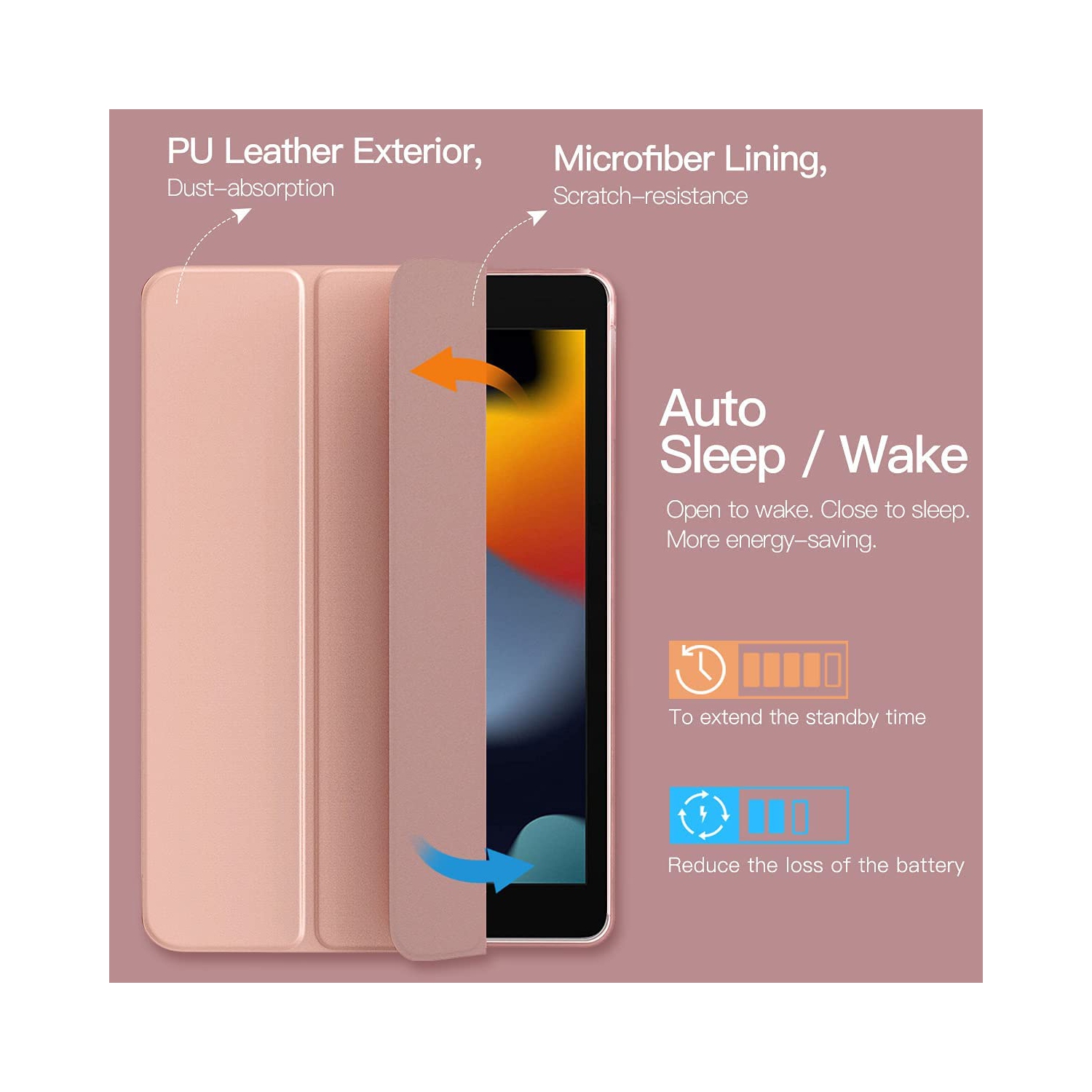 navor iPad 10.2 Case iPad 9th Generation 2021/ iPad 8th Generation 2020/ iPad 7th Generation 2019 Case,Slim Translucent Hard PC Protective Smart