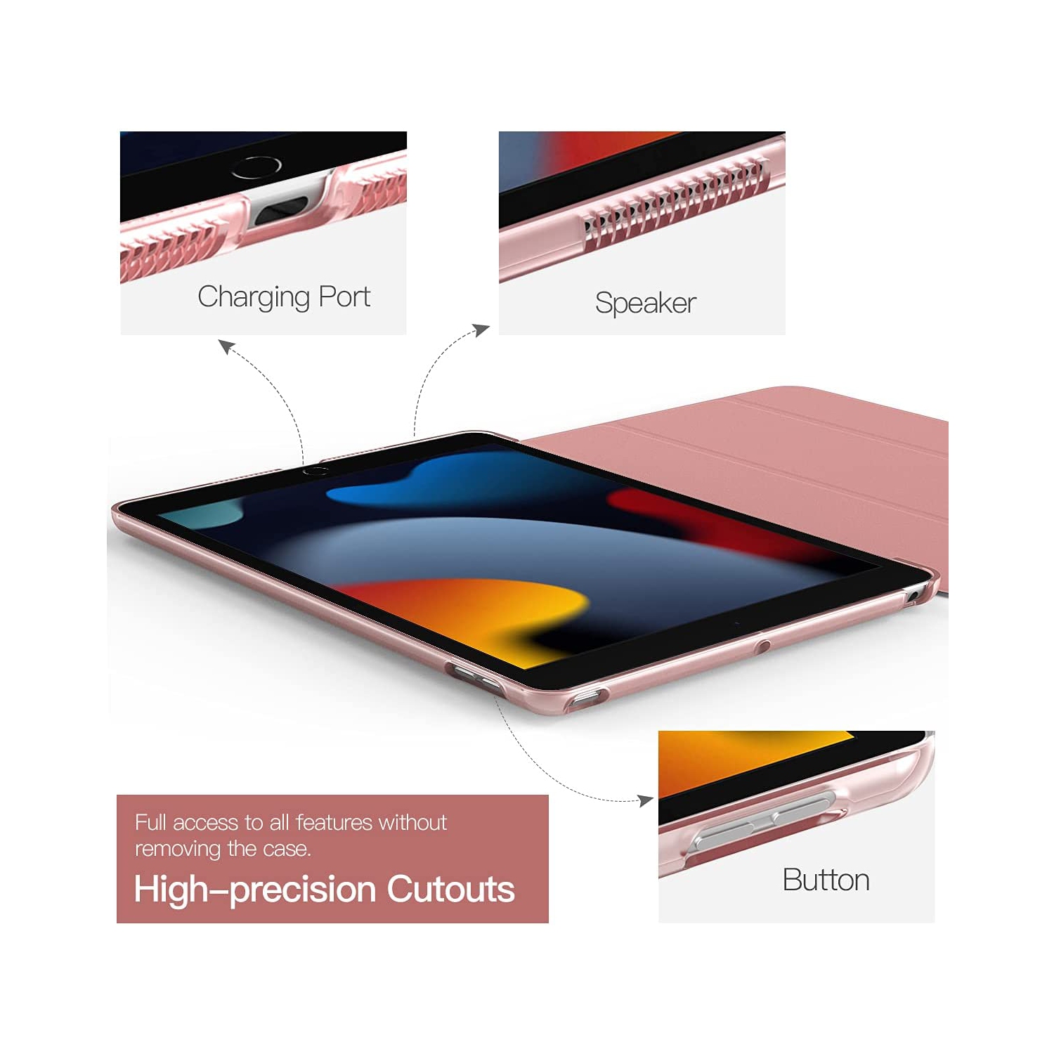 navor iPad 10.2 Case iPad 9th Generation 2021/ iPad 8th Generation 2020/ iPad 7th Generation 2019 Case,Slim Translucent Hard PC Protective Smart