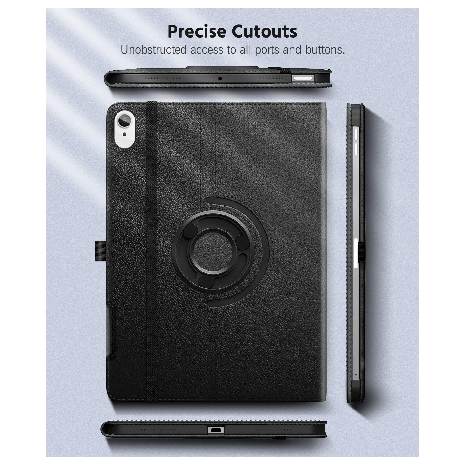 MoKo Case Fit New iPad Air 4th Generation 2020 / iPad 10.9 Case - 90 Degree Rotating Stand Leather Cover,Smart Swivel Case w