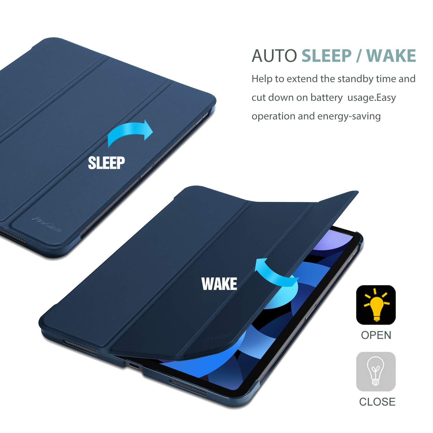 ProCase for New iPad Air 4 10.9 Inch 2020, Slim Stand Hard Back Shell Smart Cover for iPad Air 4th Generation Support Apple