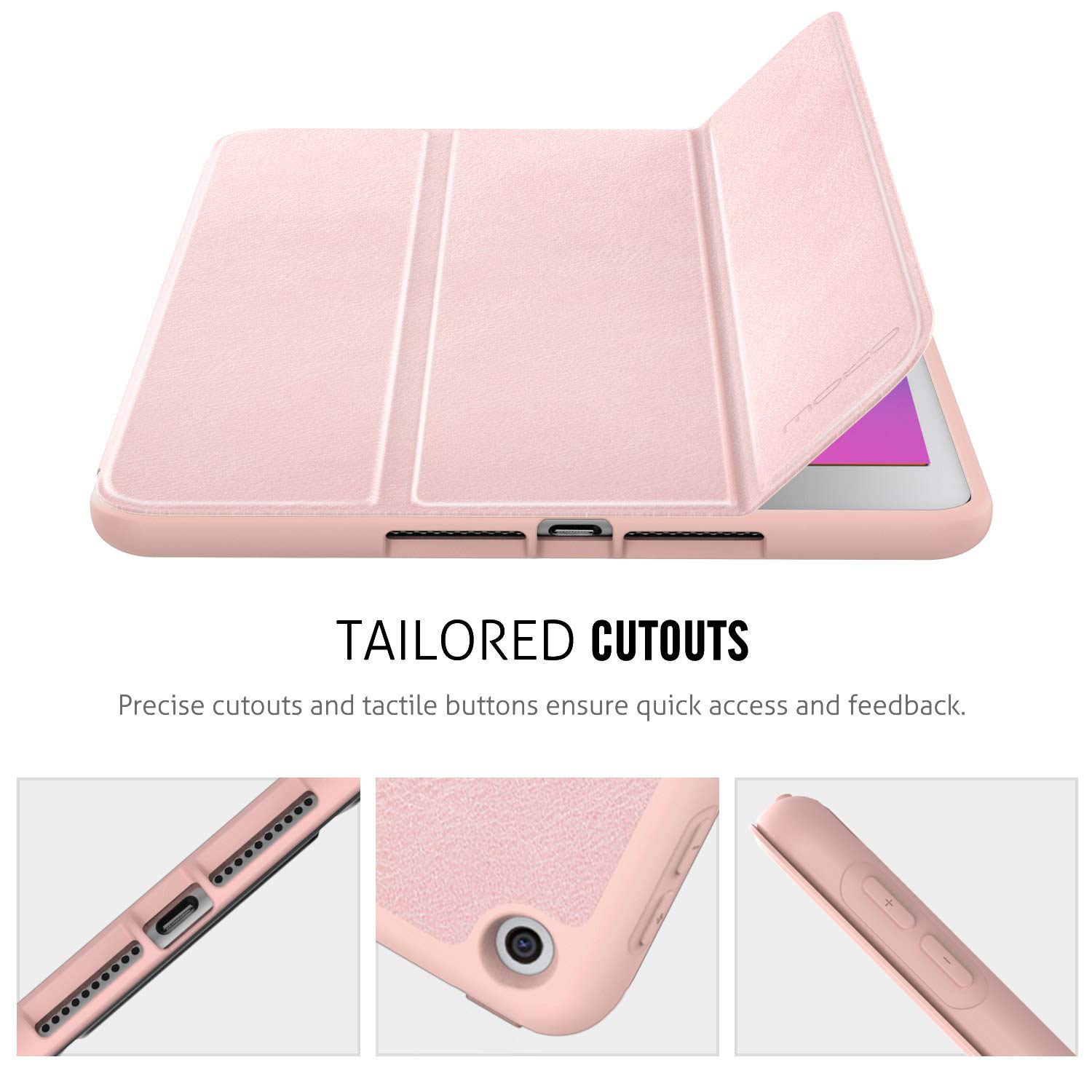 MoKo Case Fit New iPad 10.2" 2020/2019 with Apple Pencil Holder, Slim Lightweight Smart Shell Stand Cover Case Fit iPad 8th