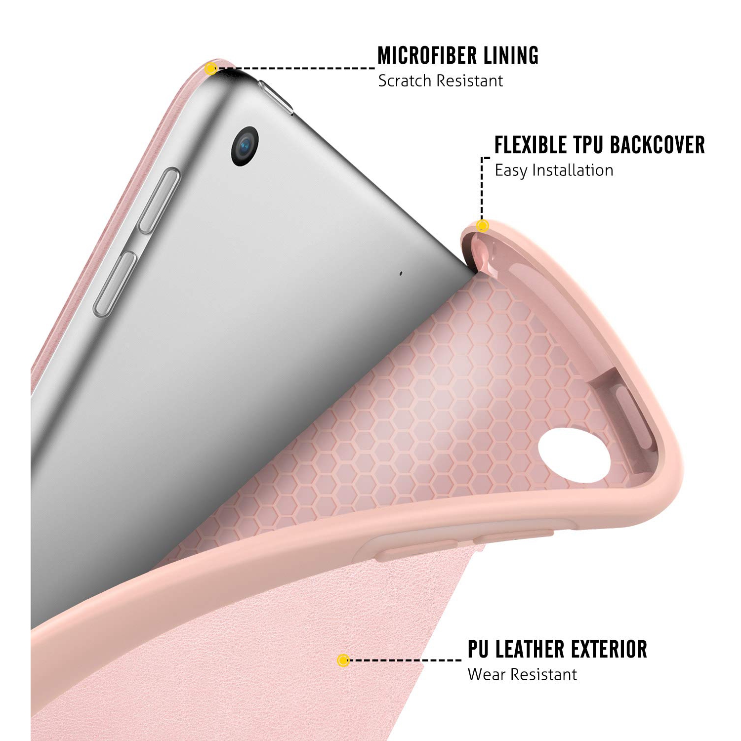 MoKo Case Fit New iPad 10.2" 2020/2019 with Apple Pencil Holder, Slim Lightweight Smart Shell Stand Cover Case Fit iPad 8th