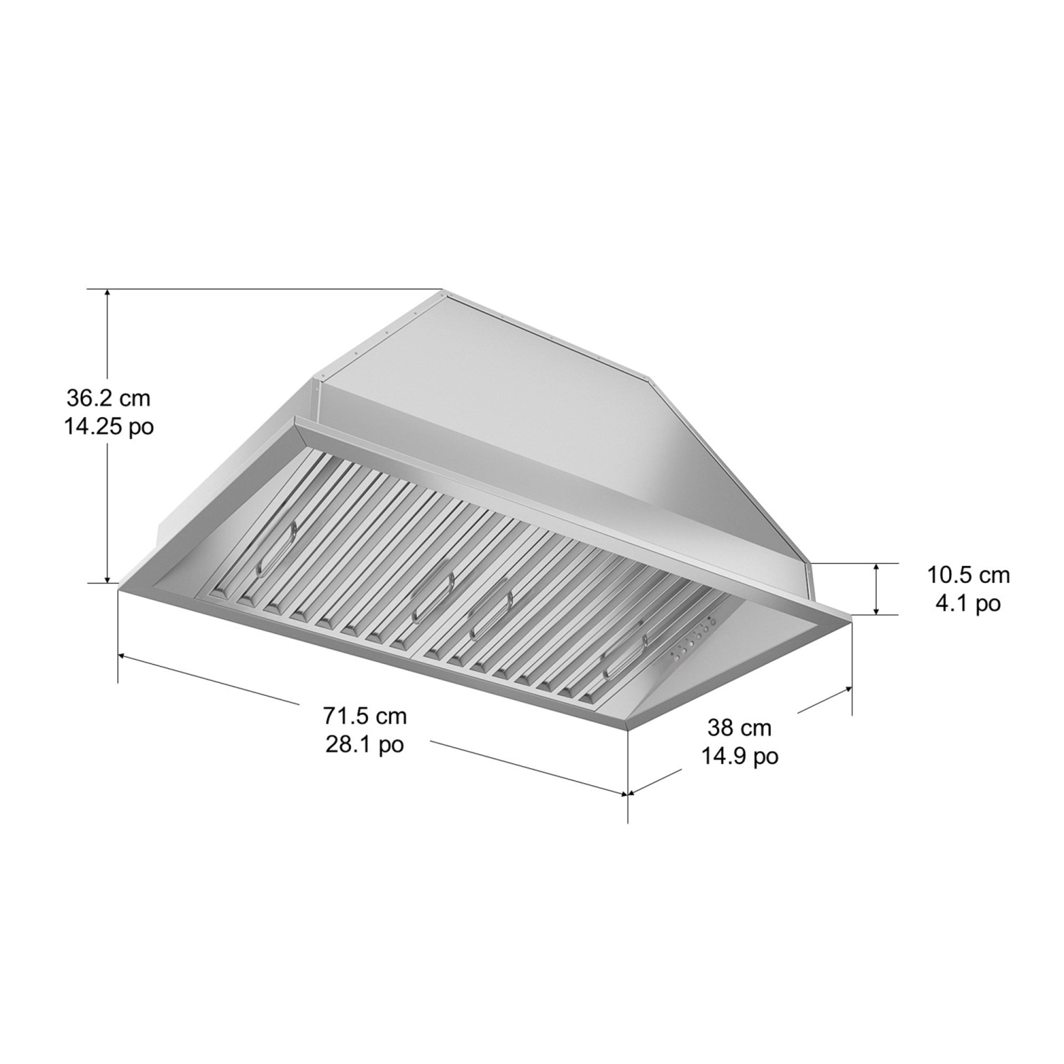 Hotte de cuisinière Slim III de 30&nbsp;po avec lumières LED
