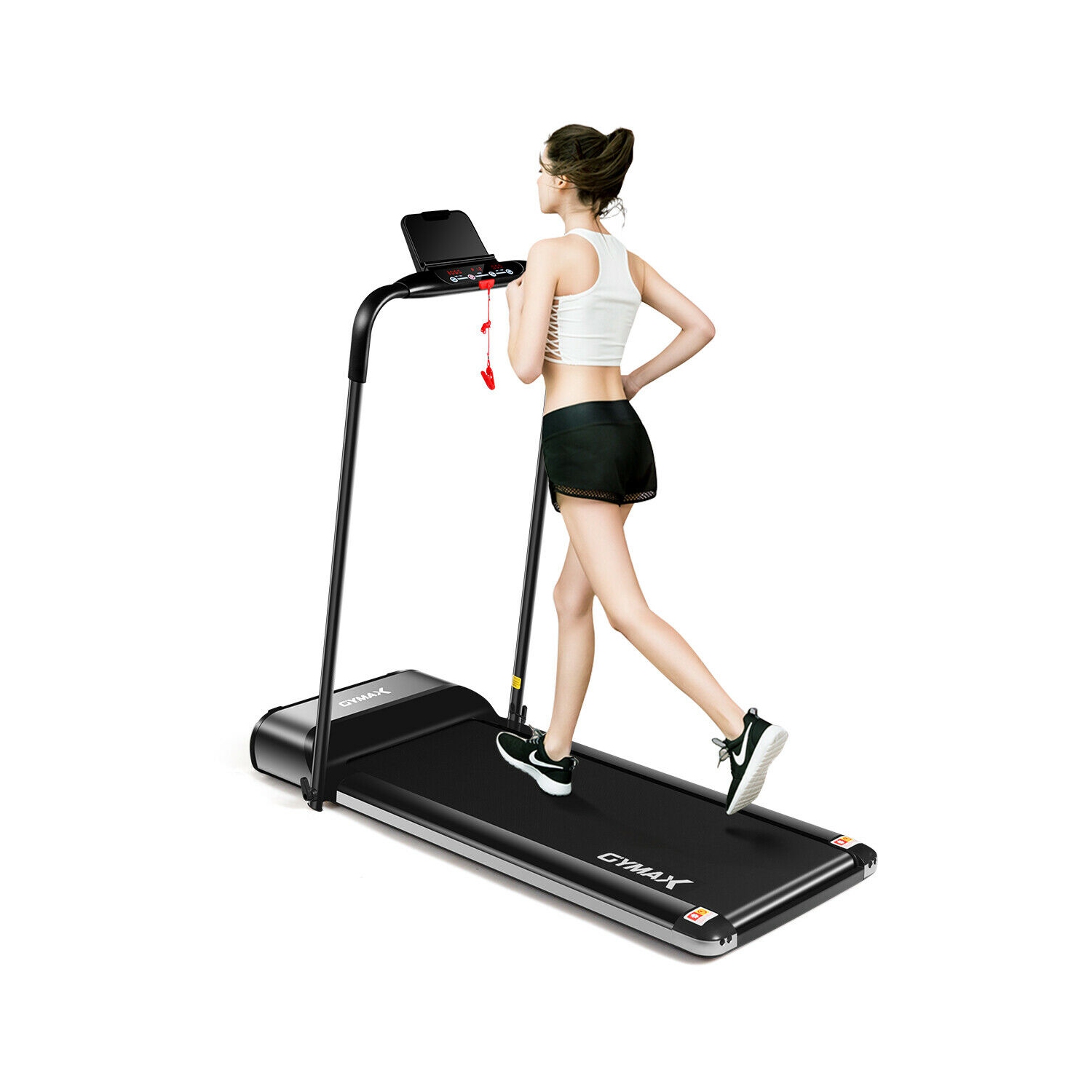 Tapis roulant pliant électrique ultra-mince de 450W Gymax